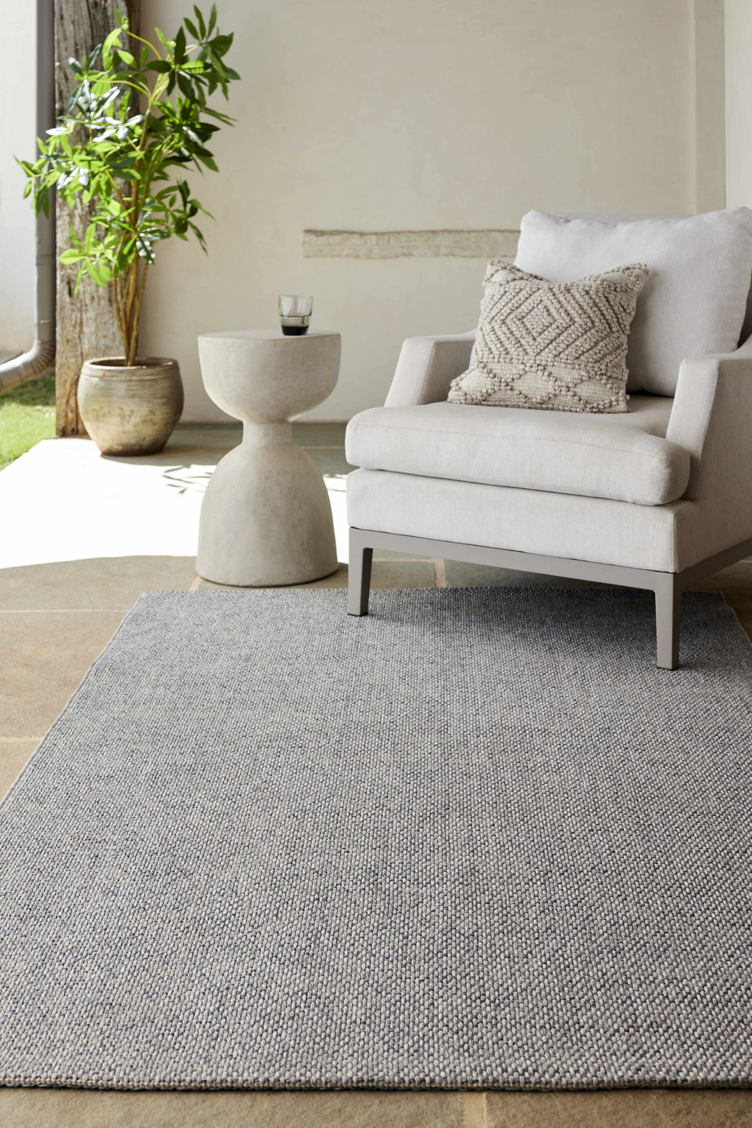 Mirit Gray And Blue Contemporary Style Area Rug