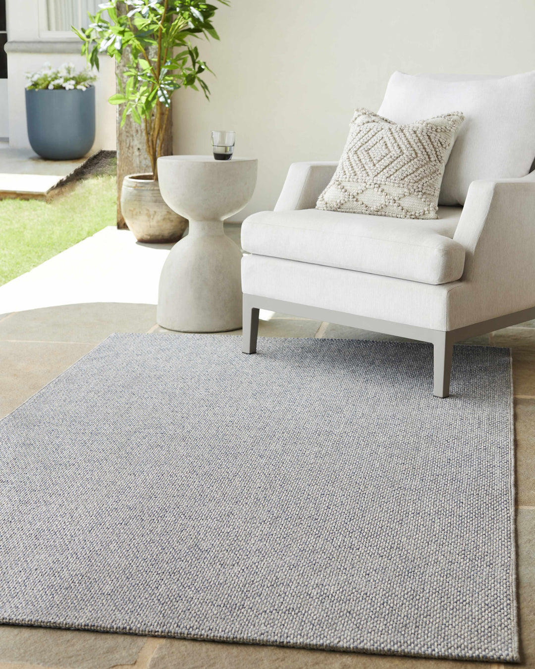 Mirit Gray And Blue Contemporary Style Area Rug