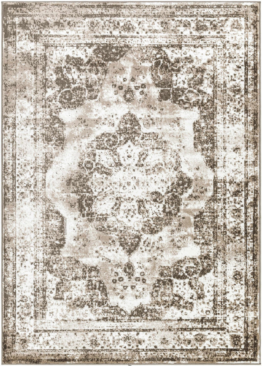 Naara ivory And Brown Transitional Style Rug - The Rug Decor