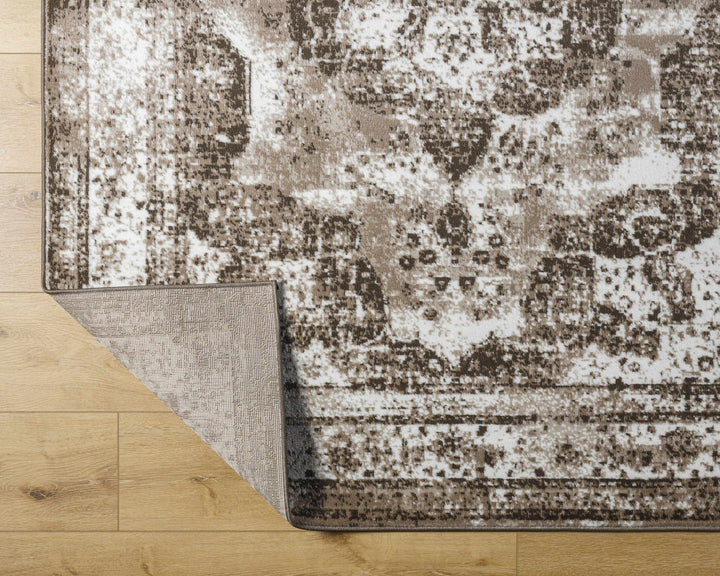 Naara ivory And Brown Transitional Style Rug - The Rug Decor