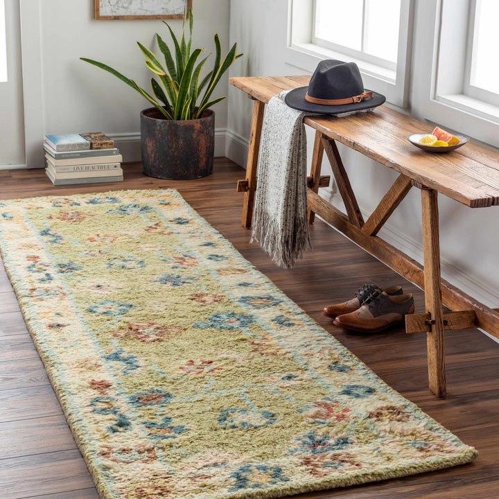 Naas Traditional Oushak Design Yellow Hand Knotted Area Rug - The Rug Decor