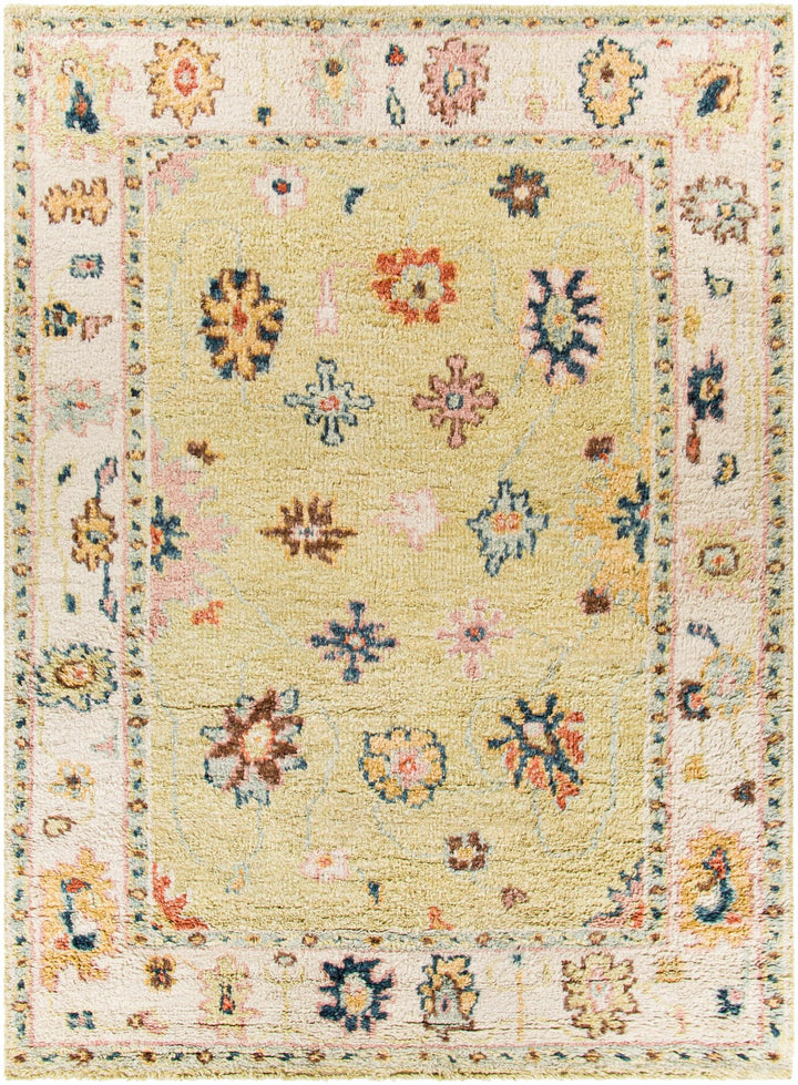 Naas Traditional Oushak Design Yellow Hand Knotted Area Rug - The Rug Decor