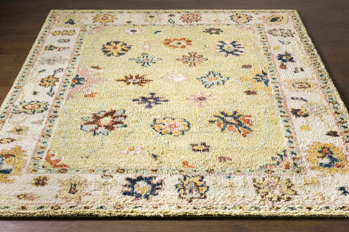 Naas Traditional Oushak Design Yellow Hand Knotted Area Rug - The Rug Decor