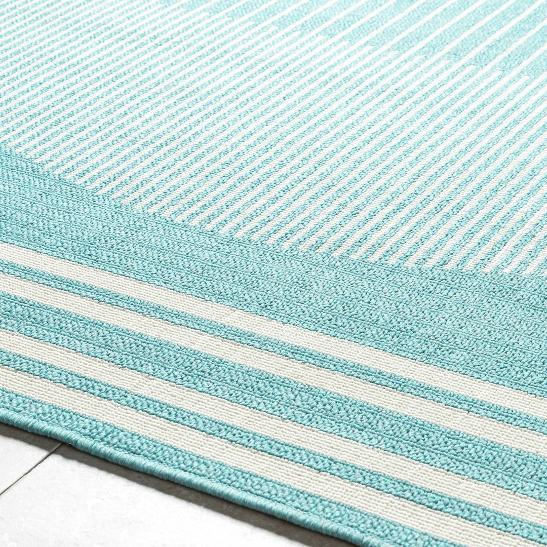 Nabil Contemporary Aqua And Ivory Rug - The Rug Decor