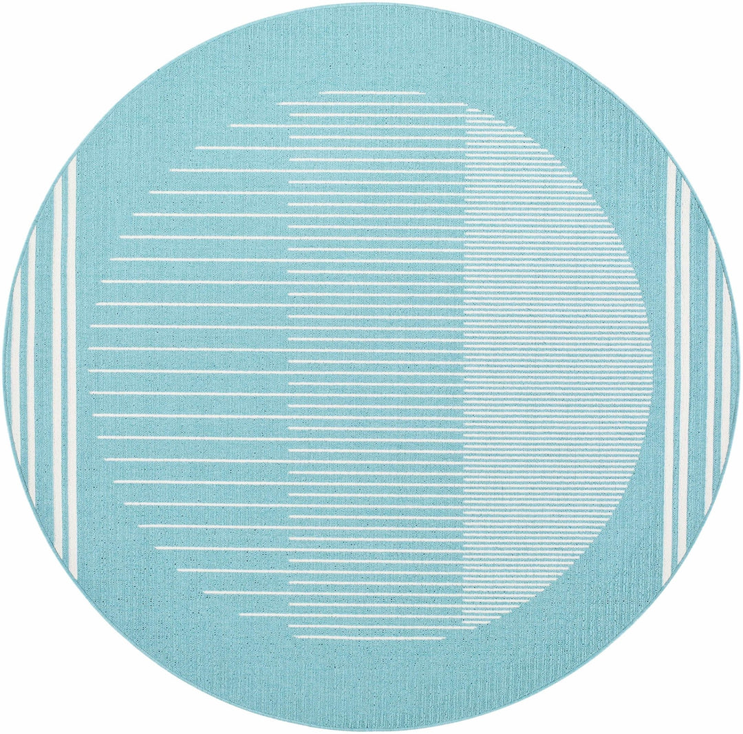 Nabil Contemporary Aqua And Ivory Rug - The Rug Decor