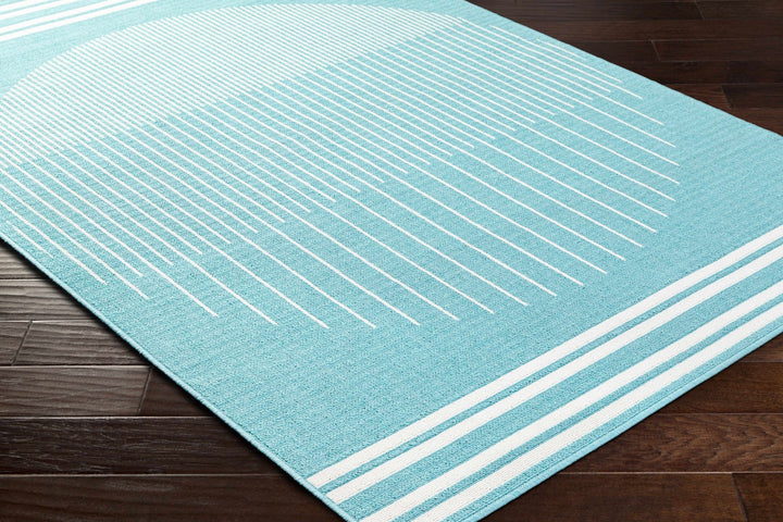Nabil Contemporary Aqua And Ivory Rug - The Rug Decor