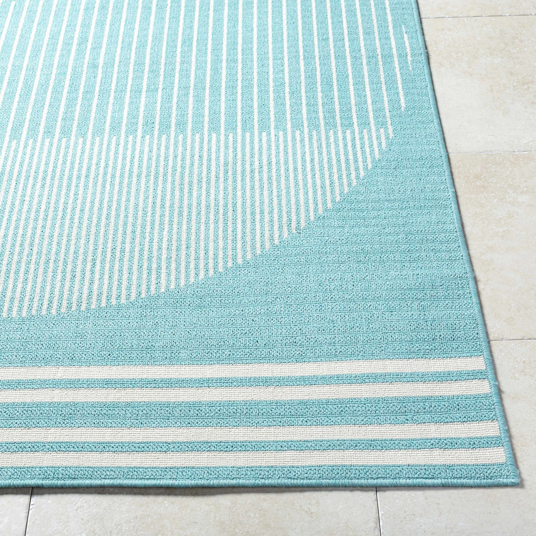 Nabil Contemporary Aqua And Ivory Rug - The Rug Decor