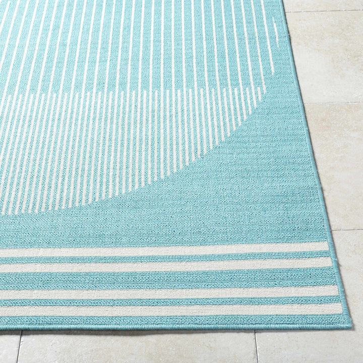 Nabil Contemporary Aqua And Ivory Rug - The Rug Decor