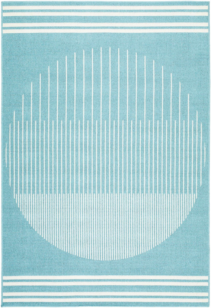 Nabil Contemporary Aqua And Ivory Rug - The Rug Decor