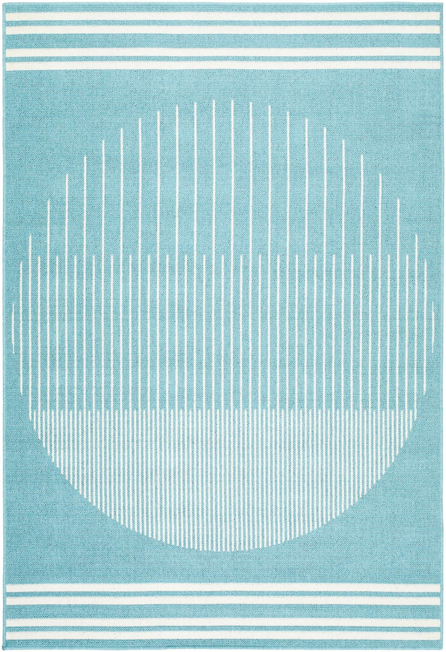 Nabil Contemporary Aqua And Ivory Rug - The Rug Decor