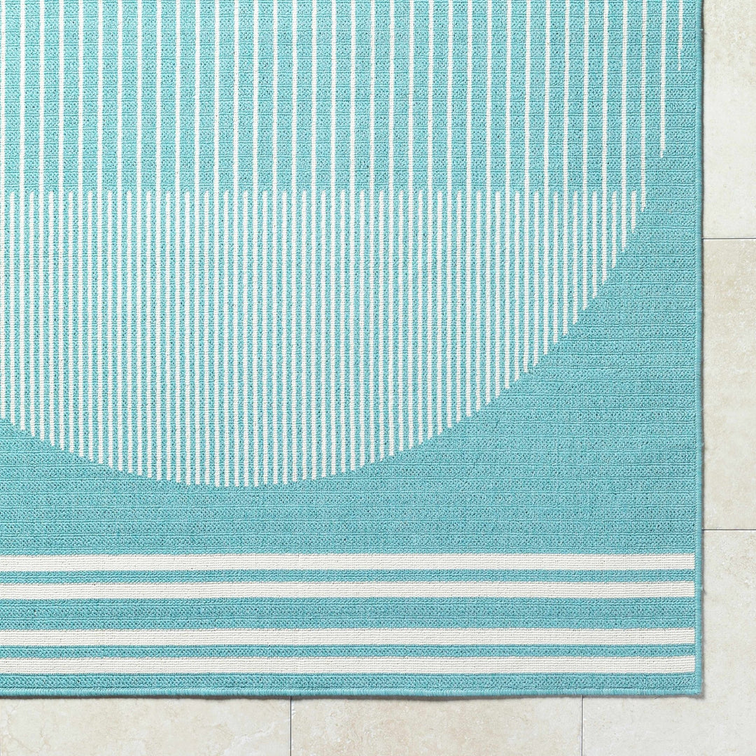 Nabil Contemporary Aqua And Ivory Rug - The Rug Decor