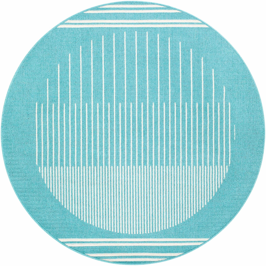 Nabil Contemporary Aqua And Ivory Rug - The Rug Decor