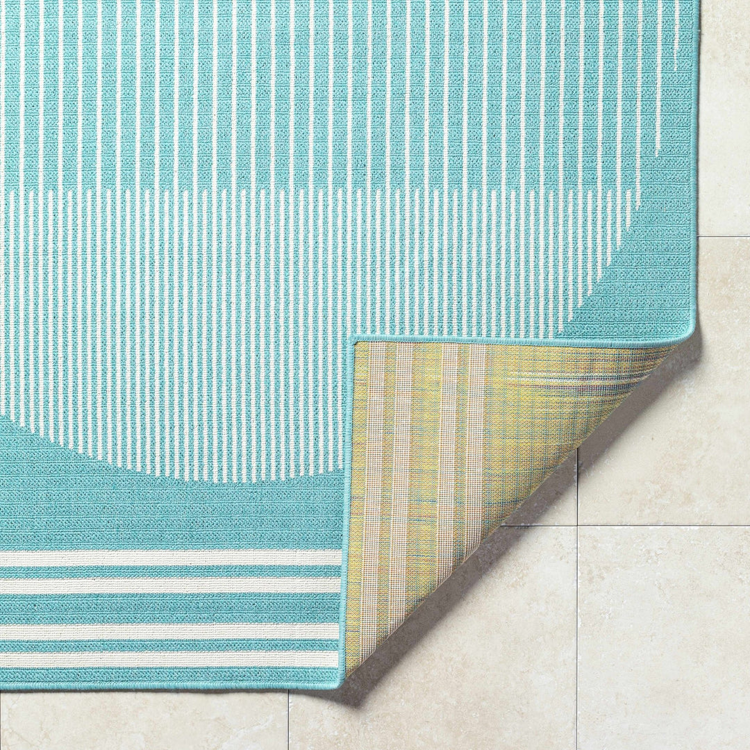 Nabil Contemporary Aqua And Ivory Rug - The Rug Decor