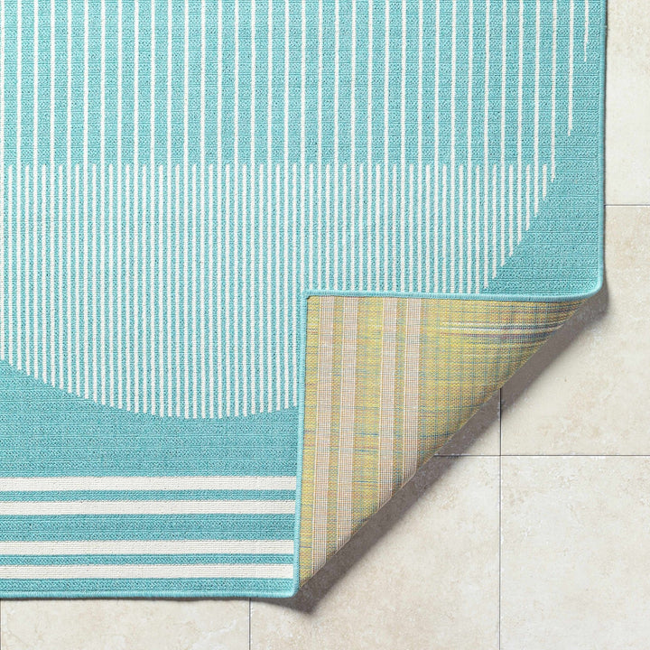 Nabil Contemporary Aqua And Ivory Rug - The Rug Decor