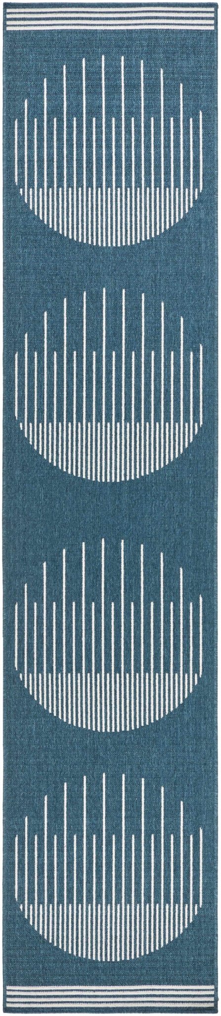 Nabil Contemporary Geometrical Blue And Ivory Area Rug - The Rug Decor