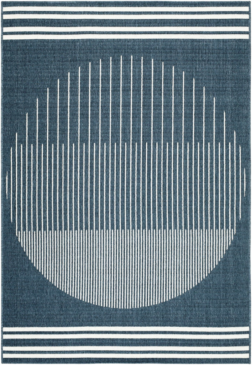 Nabil Contemporary Geometrical Blue And Ivory Area Rug - The Rug Decor