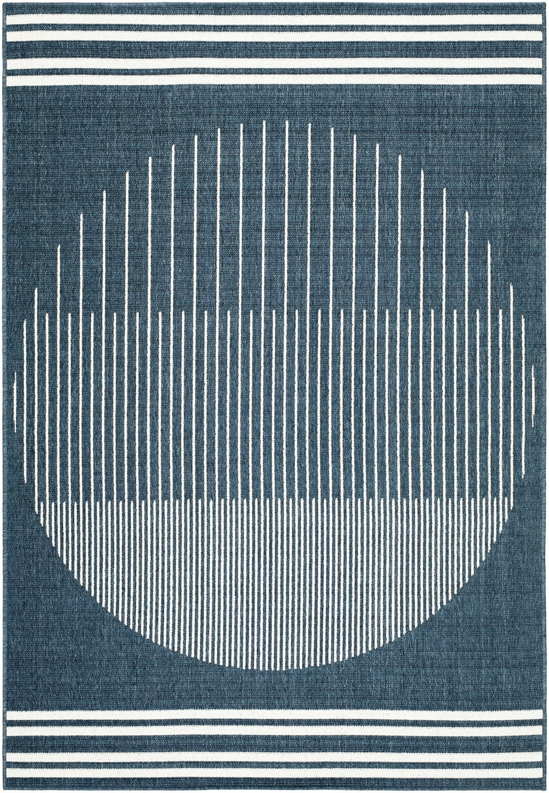 Nabil Contemporary Geometrical Blue And Ivory Area Rug - The Rug Decor
