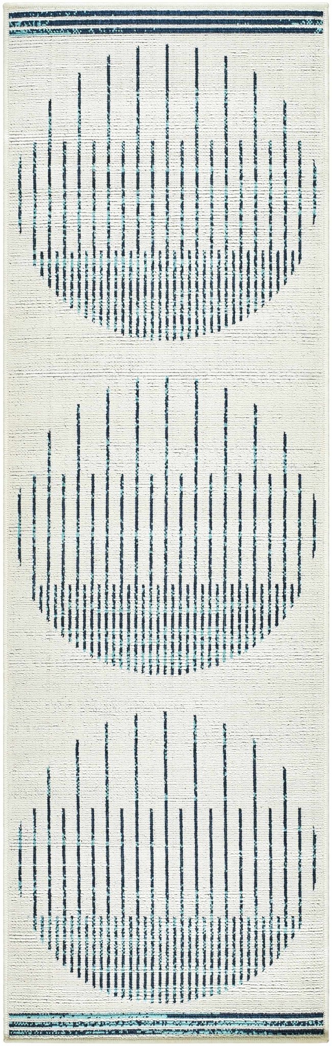 Nabil Contemporary Ivory And Teal Geometrical Rug - The Rug Decor