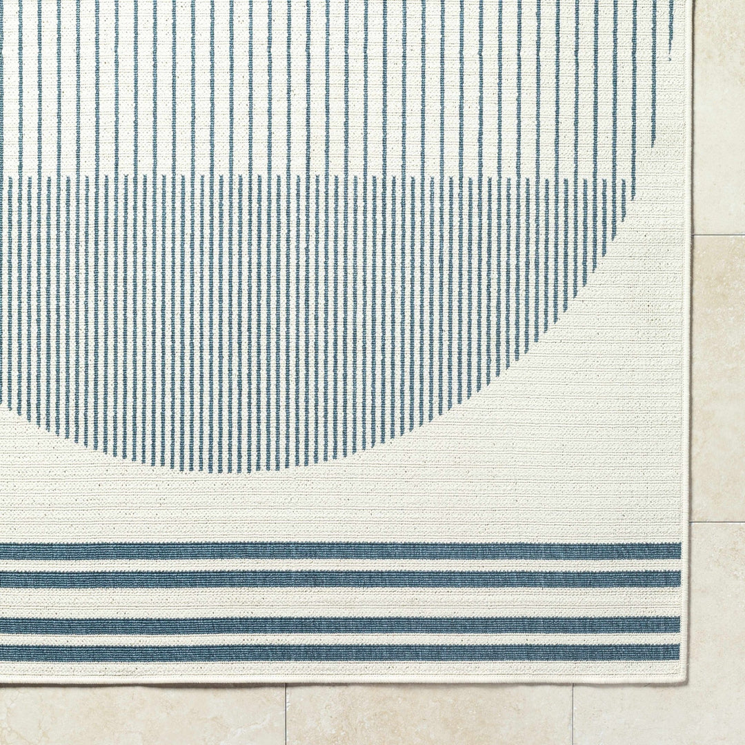 Nabil Modern Geometric Design Blue And Ivory Rug - The Rug Decor