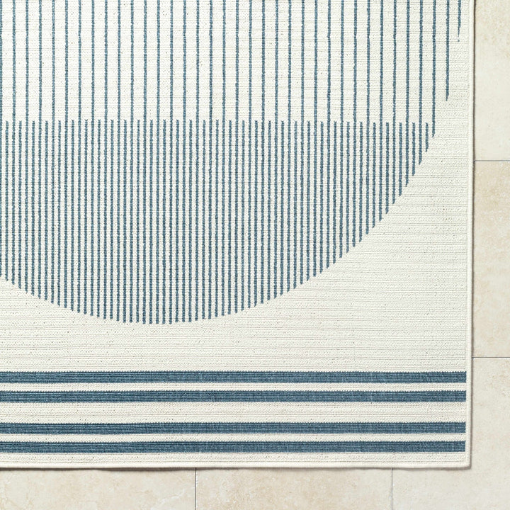 Nabil Modern Geometric Design Blue And Ivory Rug - The Rug Decor