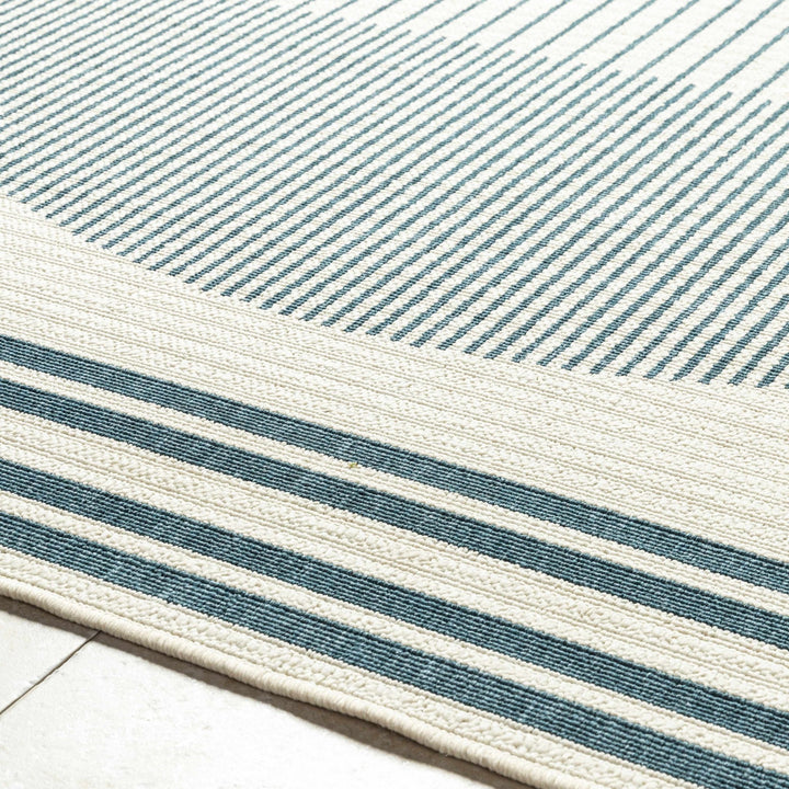 Nabil Modern Geometric Design Blue And Ivory Rug - The Rug Decor