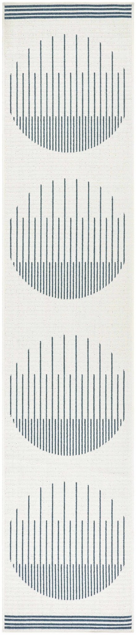 Nabil Modern Geometric Design Blue And Ivory Rug - The Rug Decor