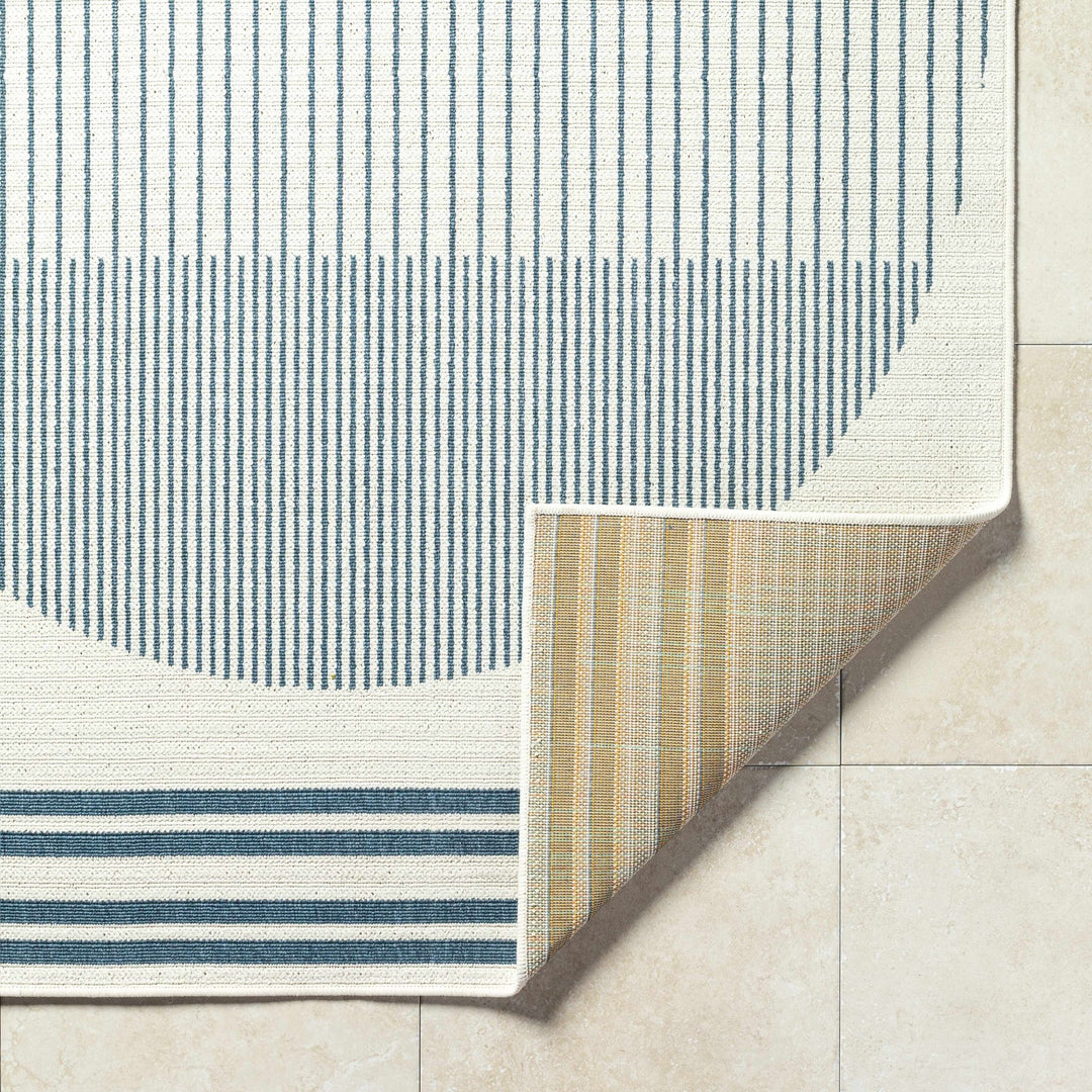 Nabil Modern Geometric Design Blue And Ivory Rug - The Rug Decor
