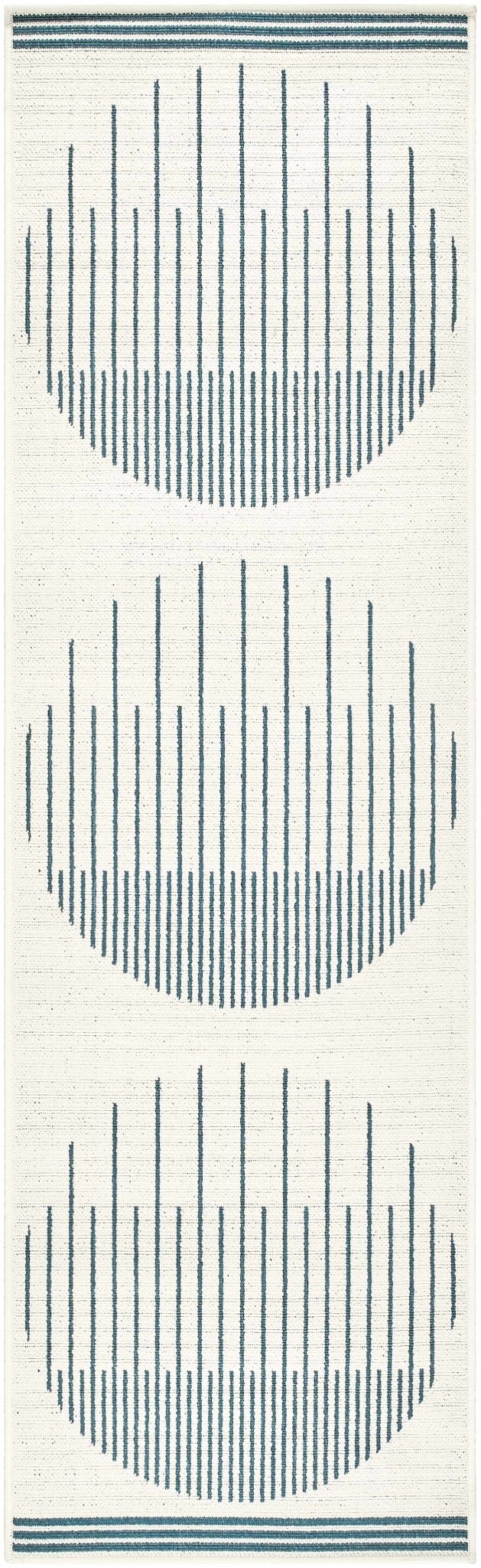 Nabil Modern Geometric Design Blue And Ivory Rug - The Rug Decor