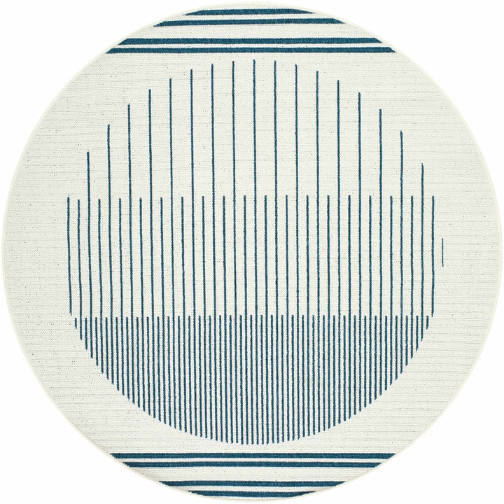 Nabil Modern Geometric Design Blue And Ivory Rug - The Rug Decor