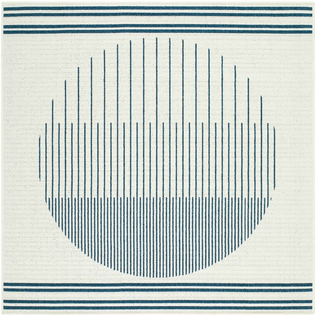 Nabil Modern Geometric Design Blue And Ivory Rug - The Rug Decor