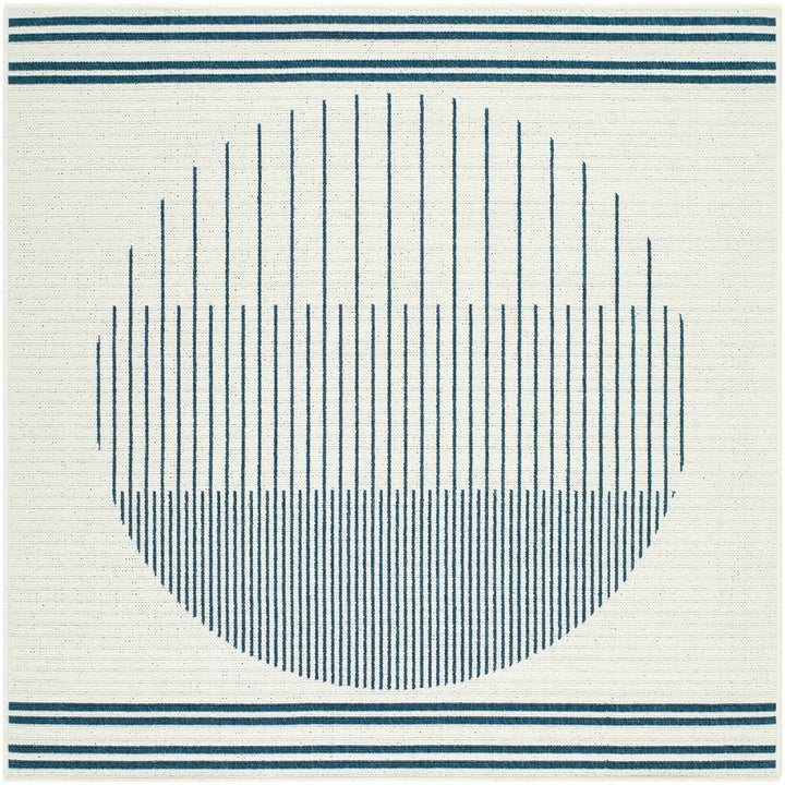 Nabil Modern Geometric Design Blue And Ivory Rug - The Rug Decor