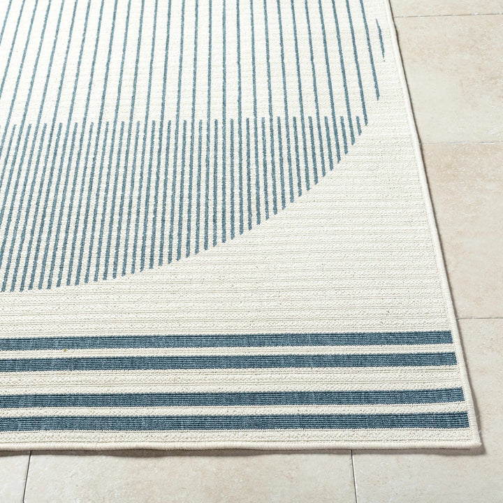 Nabil Modern Geometric Design Blue And Ivory Rug - The Rug Decor