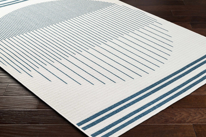 Nabil Modern Geometric Design Blue And Ivory Rug - The Rug Decor