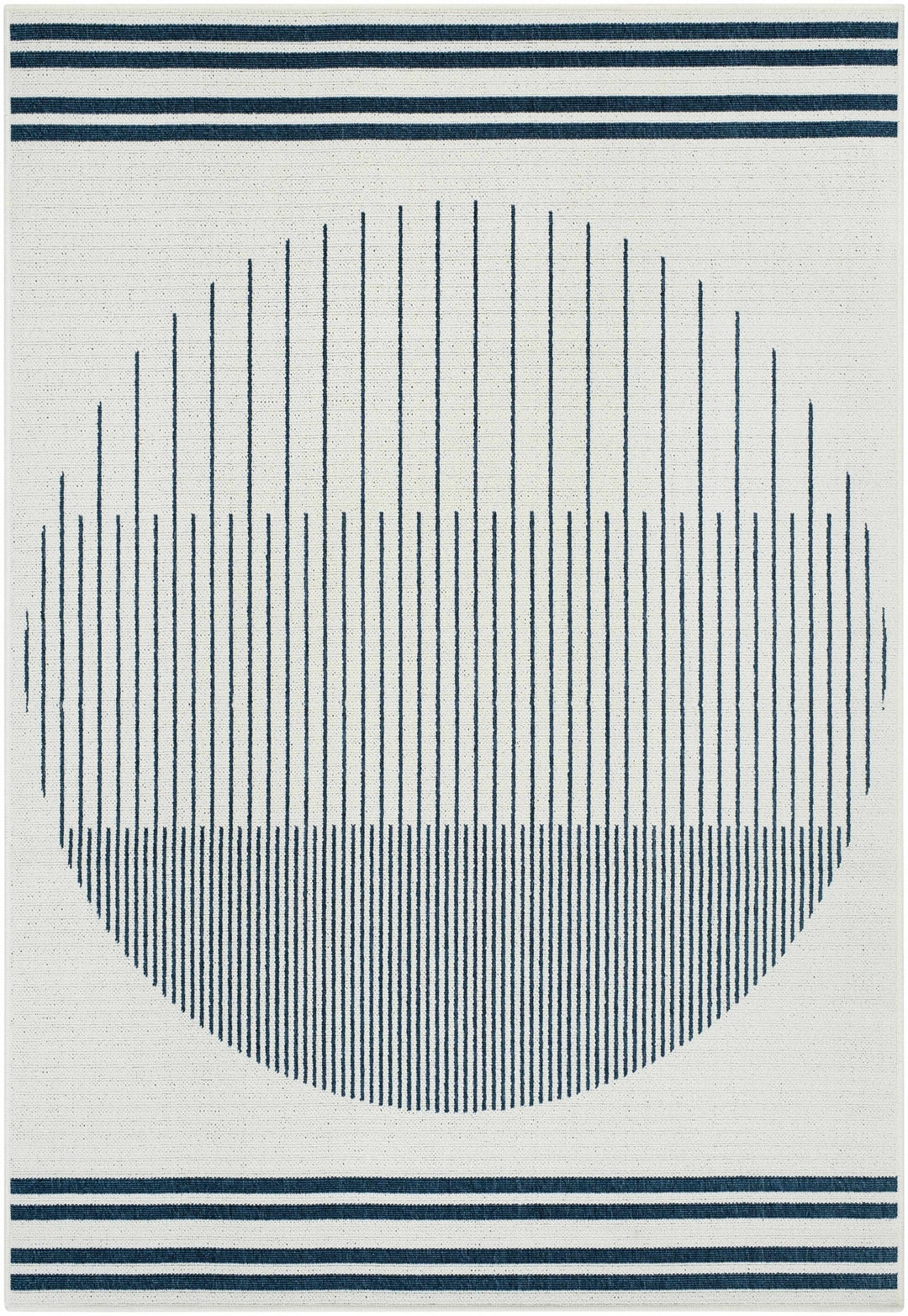 Nabil Modern Geometric Design Blue And Ivory Rug - The Rug Decor