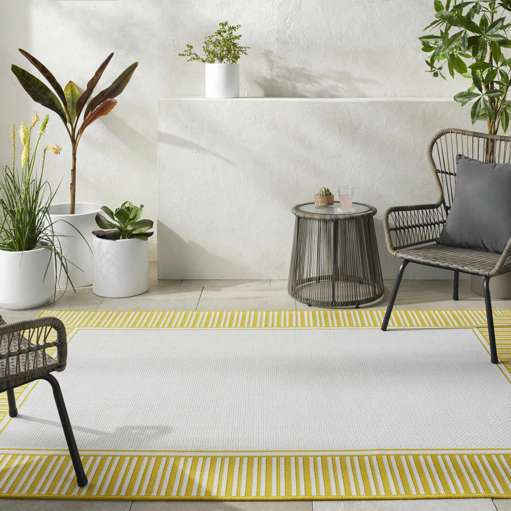 Nadir Modern Solid Design Yellow Area Rug - The Rug Decor