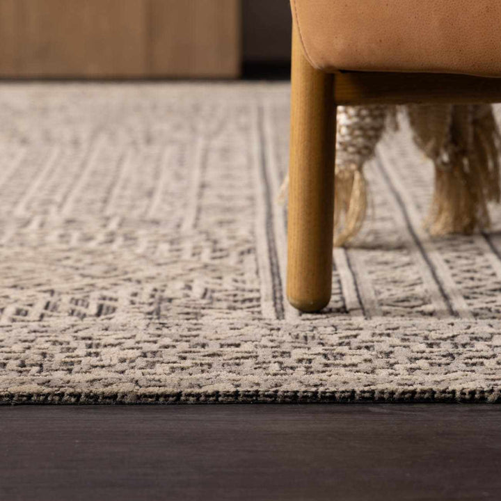 Nairne Beige And Black Modern Geometrical Hand Tufted Area Rug - The Rug Decor