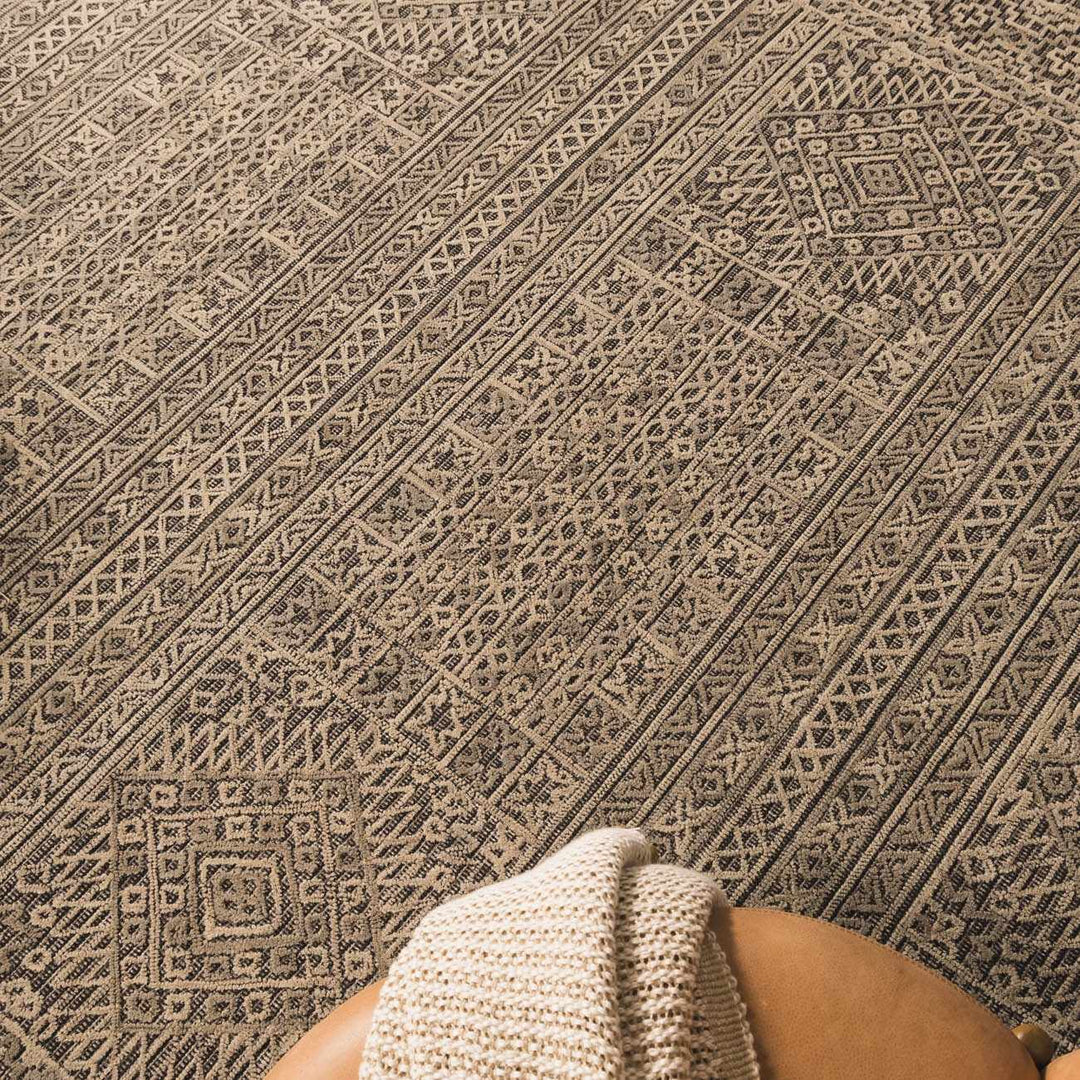 Nairne Beige And Black Modern Geometrical Hand Tufted Area Rug - The Rug Decor