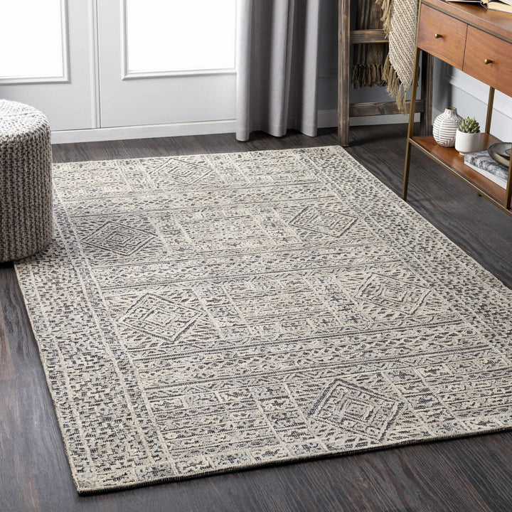 Nairne Beige And Black Modern Geometrical Hand Tufted Area Rug - The Rug Decor
