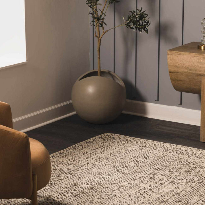 Nairne Beige And Black Modern Geometrical Hand Tufted Area Rug - The Rug Decor