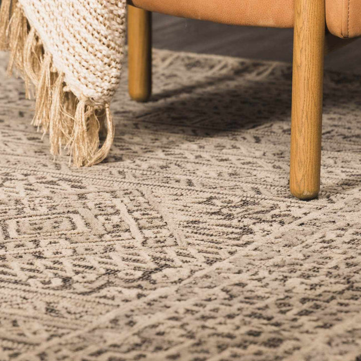 Nairne Beige And Black Modern Geometrical Hand Tufted Area Rug - The Rug Decor