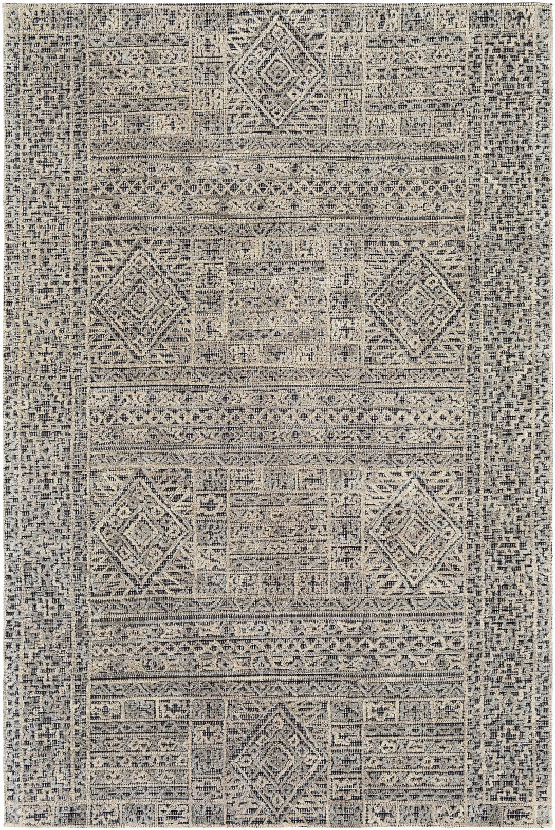 Nairne Beige And Black Modern Geometrical Hand Tufted Area Rug - The Rug Decor