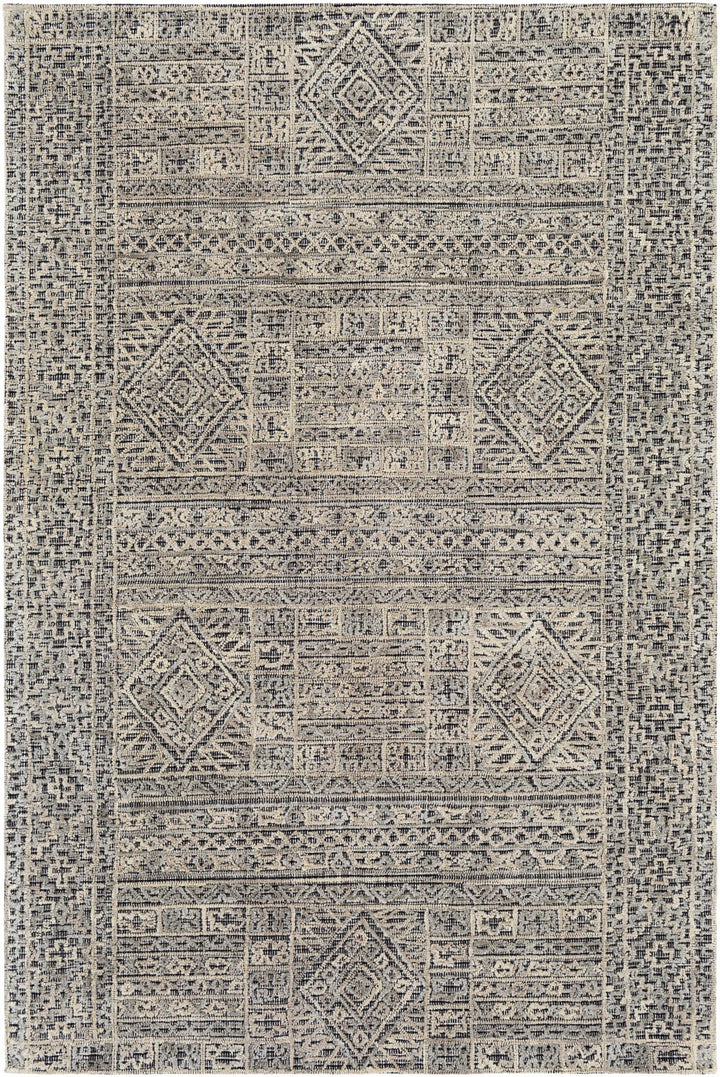 Nairne Beige And Black Modern Geometrical Hand Tufted Area Rug - The Rug Decor