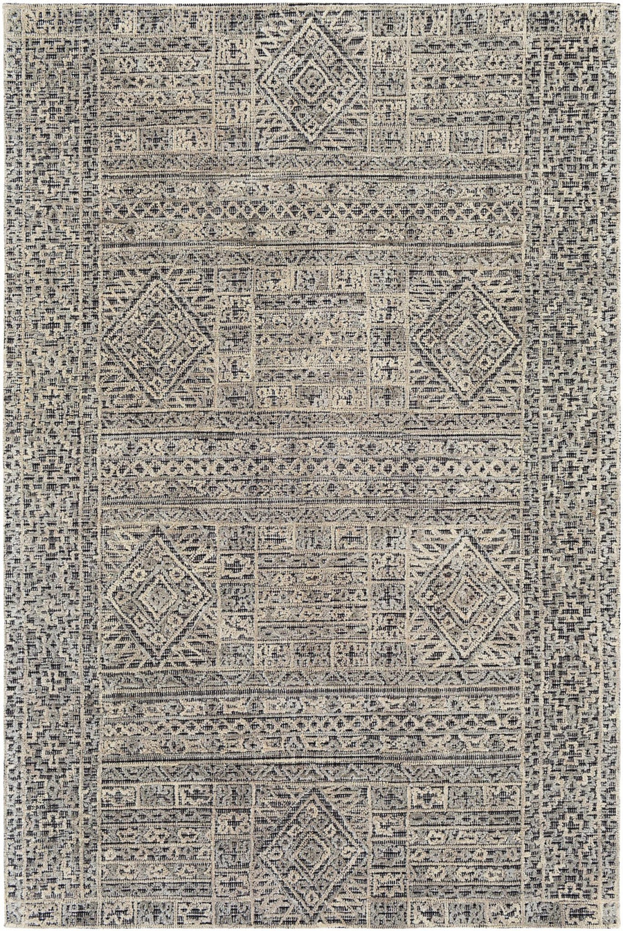 Nairne Beige And Black Modern Geometrical Hand Tufted Area Rug - The Rug Decor