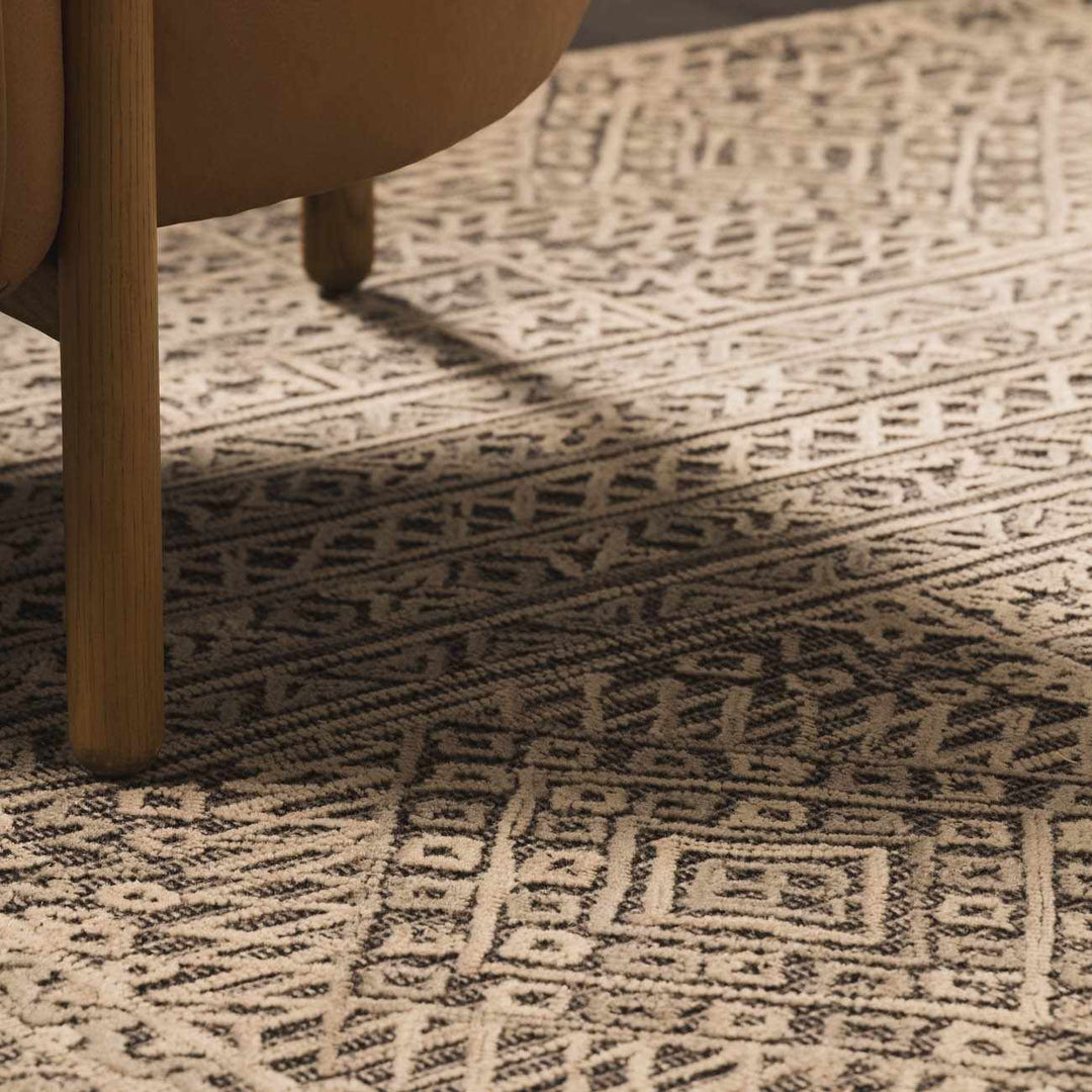 Nairne Beige And Black Modern Geometrical Hand Tufted Area Rug - The Rug Decor