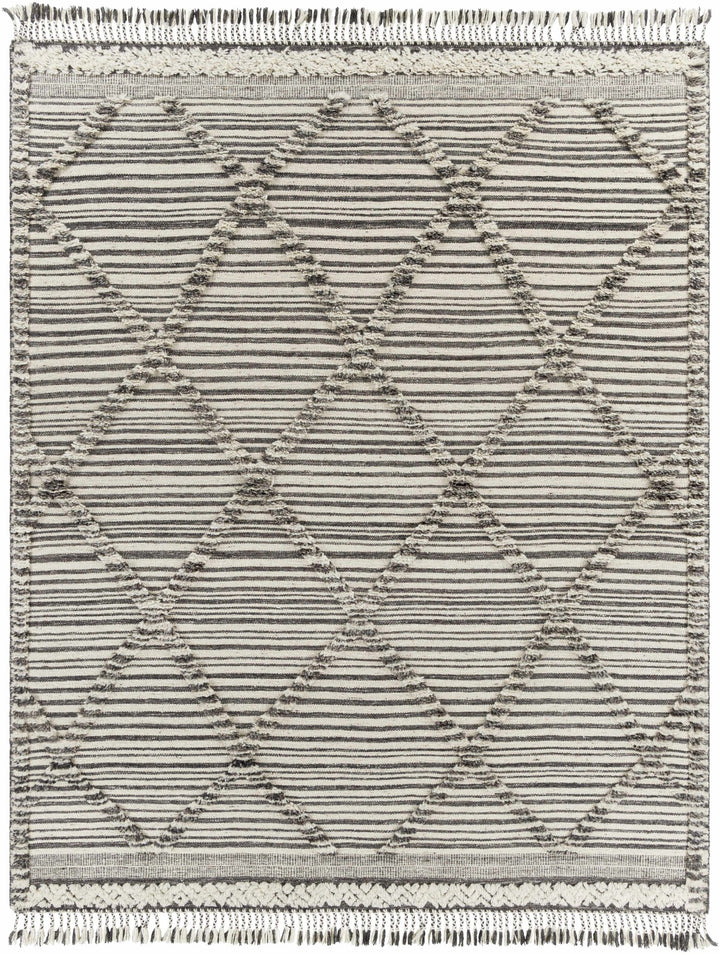 Nairobi Modern Geometrical Ivory And Charcoal Hand Knotted Rug - The Rug Decor