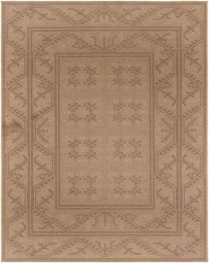 Naja Traditional Geometric Design Tan Washable Area Rug - The Rug Decor