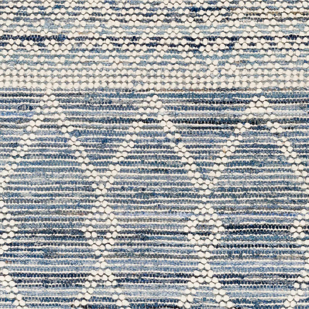 Nala Geometric Ivory And Blue Hand Woven Wool Rug - The Rug Decor