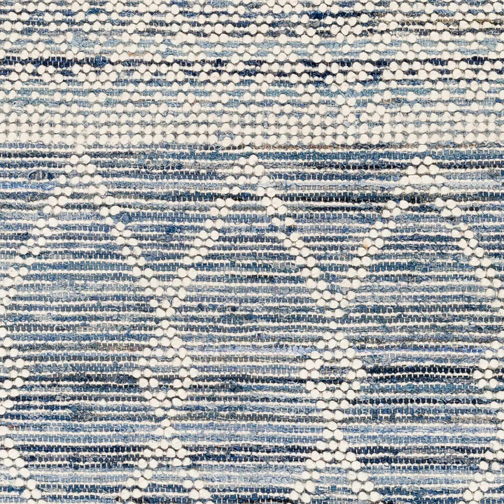 Nala Geometric Ivory And Blue Hand Woven Wool Rug - The Rug Decor