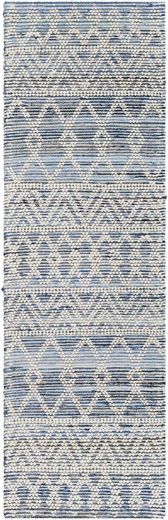 Nala Geometric Ivory And Blue Hand Woven Wool Rug - The Rug Decor