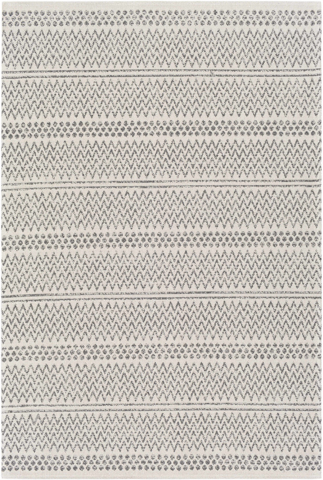 Nalcrest Modern Style Ivory And Charcoal Washable Area Rug